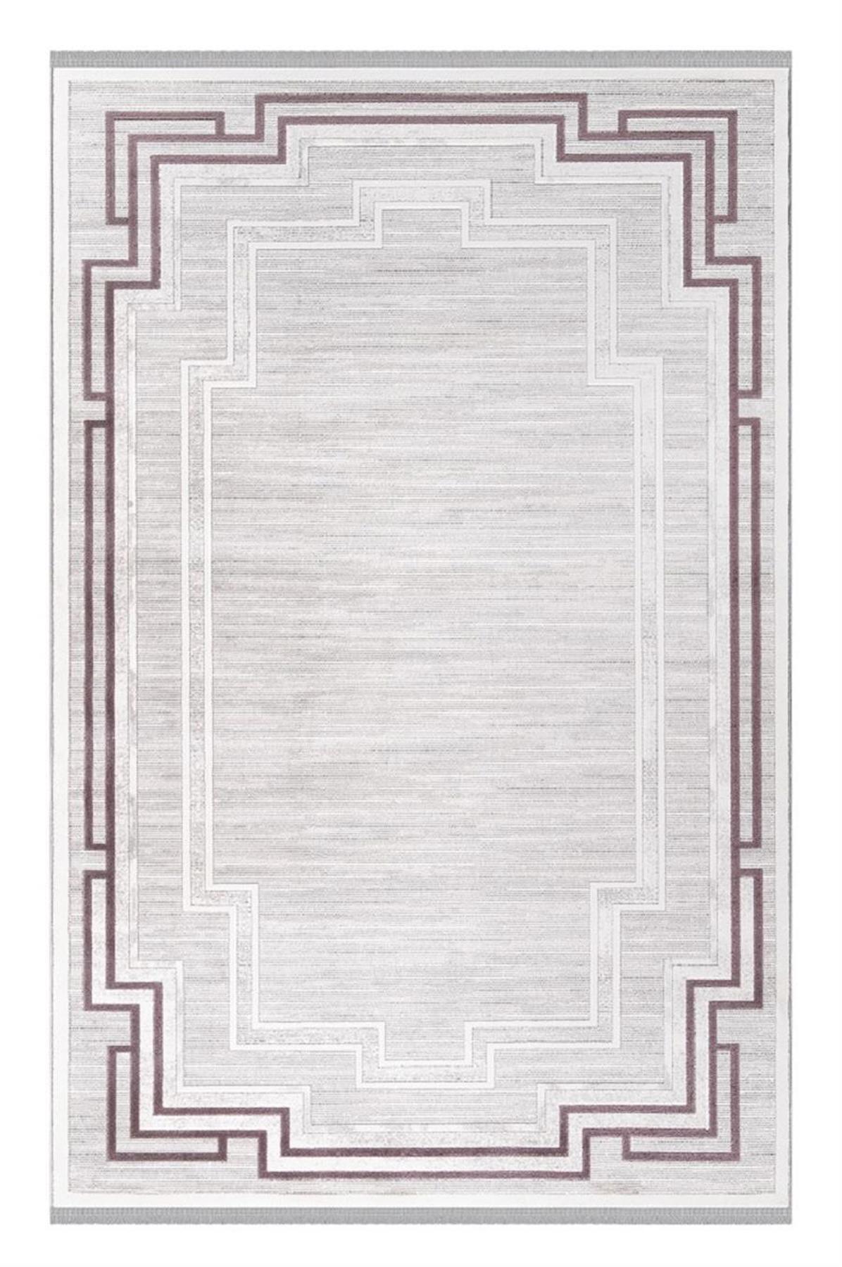 İpek Mekik Halı Anisa 15527 Pembe 10 mm Akrilik Yıkanabilir Orta Kaymaz Jüt Taban Dikdörtgen Makine Dokuma Antre-Çocuk Odası-Salon-Yatak Odası Halısı 100x150 cm