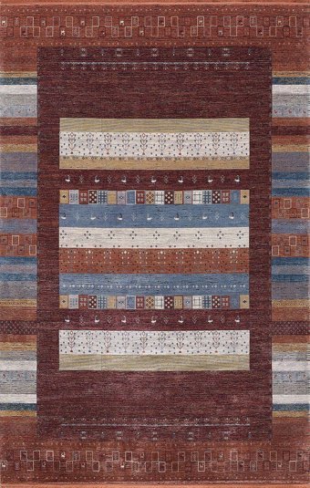 Artemis Halı Bella 6475A Bordo-Turuncu Viskon Yıkanabilir İnce Kaymaz Jüt Taban Dikdörtgen Makine Dokuma Salon Halısı 100x200 cm