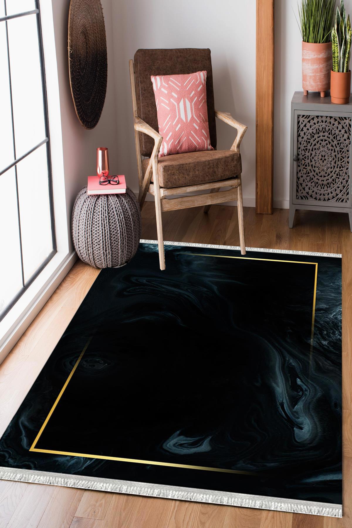 Enbe Collection E-FL2206 Çok Renkli 5 mm Pamuk Silinebilir Yıkanabilir Orta Kaymaz Dot Taban Dikdörtgen Makine Dokuma Oturma Odası Halısı 100x300 cm