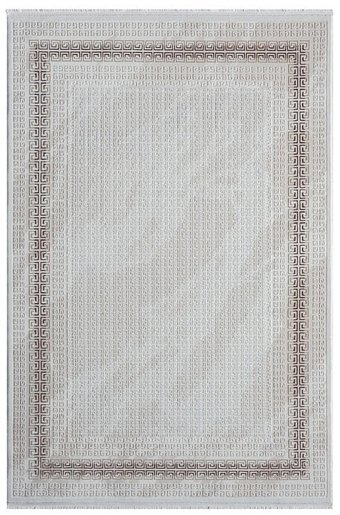 Kreasyon Halı MX001 Krem 8 mm Polyester Yıkanabilir Kalın Dikdörtgen Makine Dokuma Salon Halısı 125x200 cm