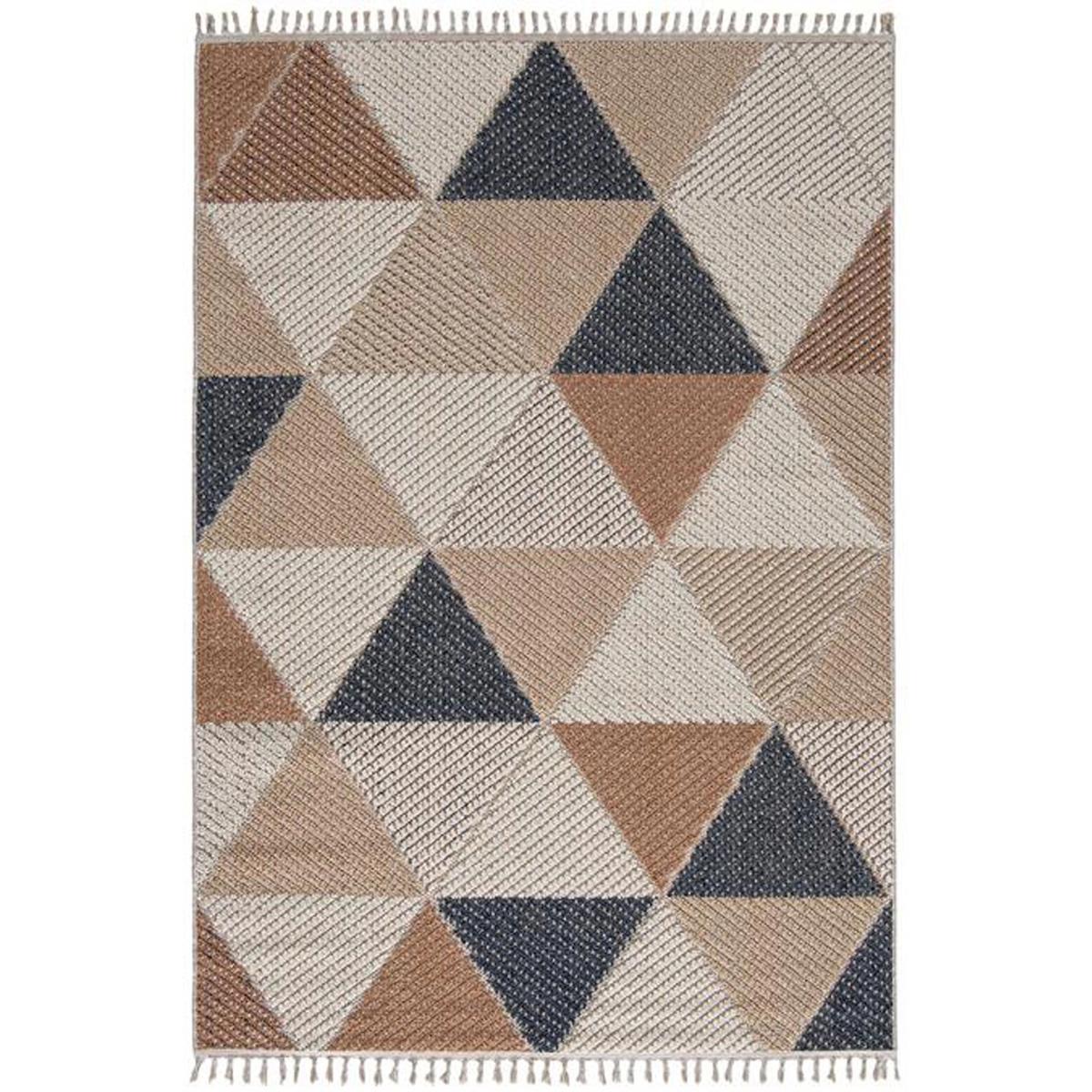 Hoom Rugs Bukle 1405 Sarı 7 mm Akrilik Antialerjenik Yıkanabilir Orta Kaymaz Geometrik Dikdörtgen Makine Dokuma Salon Halısı 160x230 cm