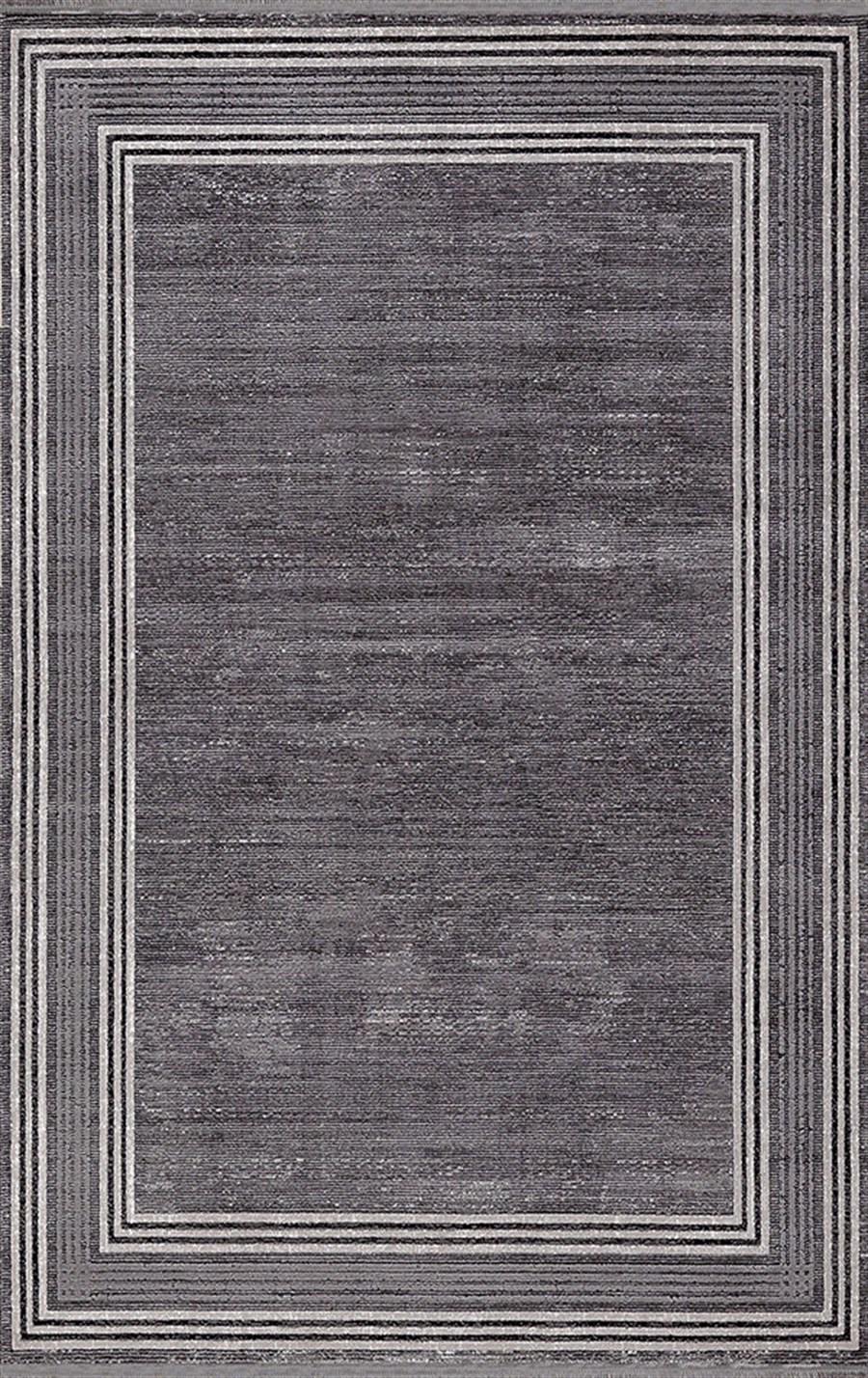 Merinos Therapy 36128 Antrasit 12 mm Akrilik Yıkanabilir Kalın Kaymaz Dikdörtgen Makine Dokuma Salon Halısı 150x233 cm