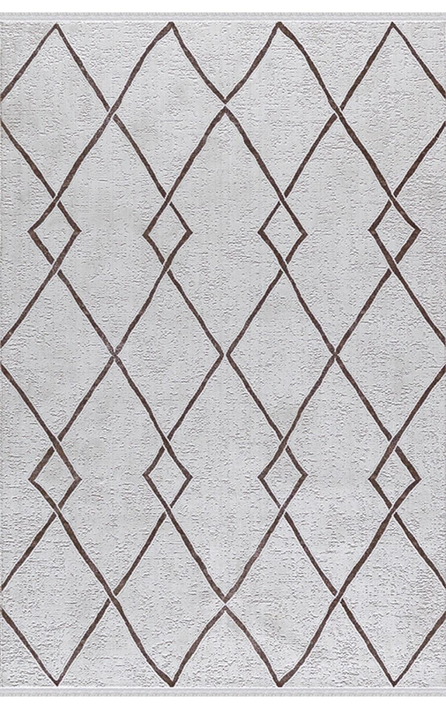 Padişah Zeugma Krem 5 mm Akrilik Yumuşak Yıkanabilir İnce Kaymaz Dikdörtgen Makine Dokuma Salon Halısı 180x180 cm