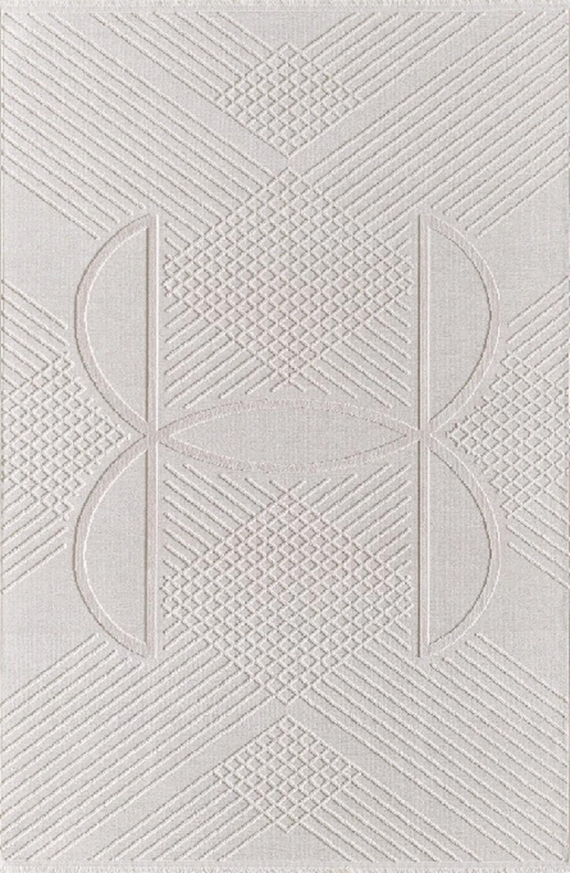 Pierre Cardin Maxwell MK01A Krem 5 mm Mikropolyester Antibakteriyel Yıkanabilir İnce Kaymaz Dikdörtgen Makine Dokuma Salon Halısı 140x200 cm