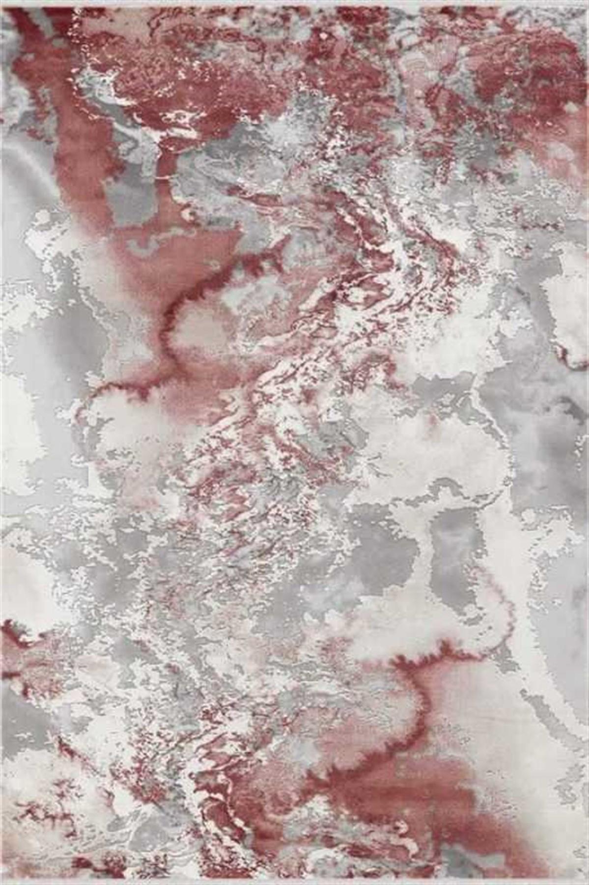 Merinos Therapy 19112 Bordo 12 mm Akrilik Yıkanabilir Kalın Kaymaz Dikdörtgen Makine Dokuma Salon Halısı 80x300 cm