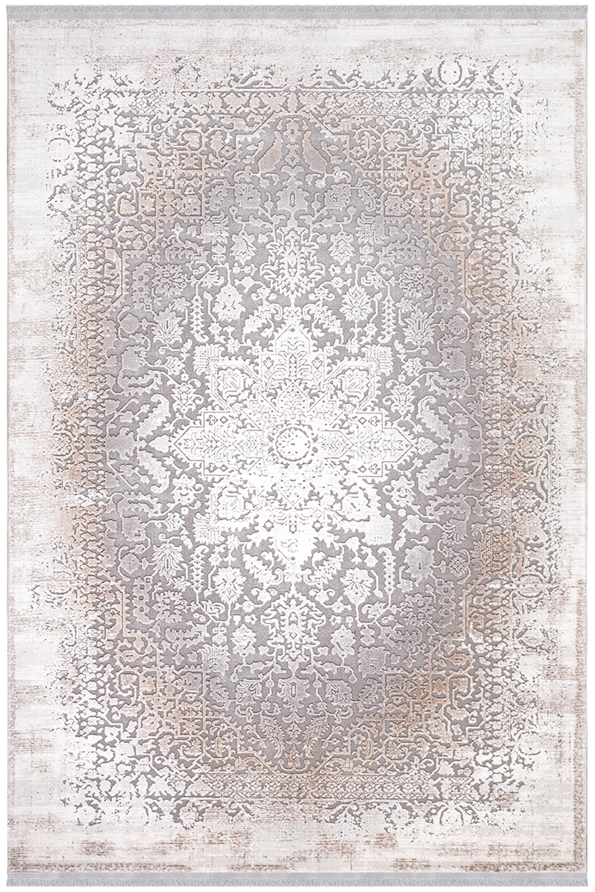 İpek Home Vales 7818A Krem 8 mm Akrilik Yıkanabilir Orta Kaymaz Pamuk Taban Dikdörtgen Makine Dokuma Antre-Çocuk Odası-Salon-Yatak Odası Halısı 100x300 cm