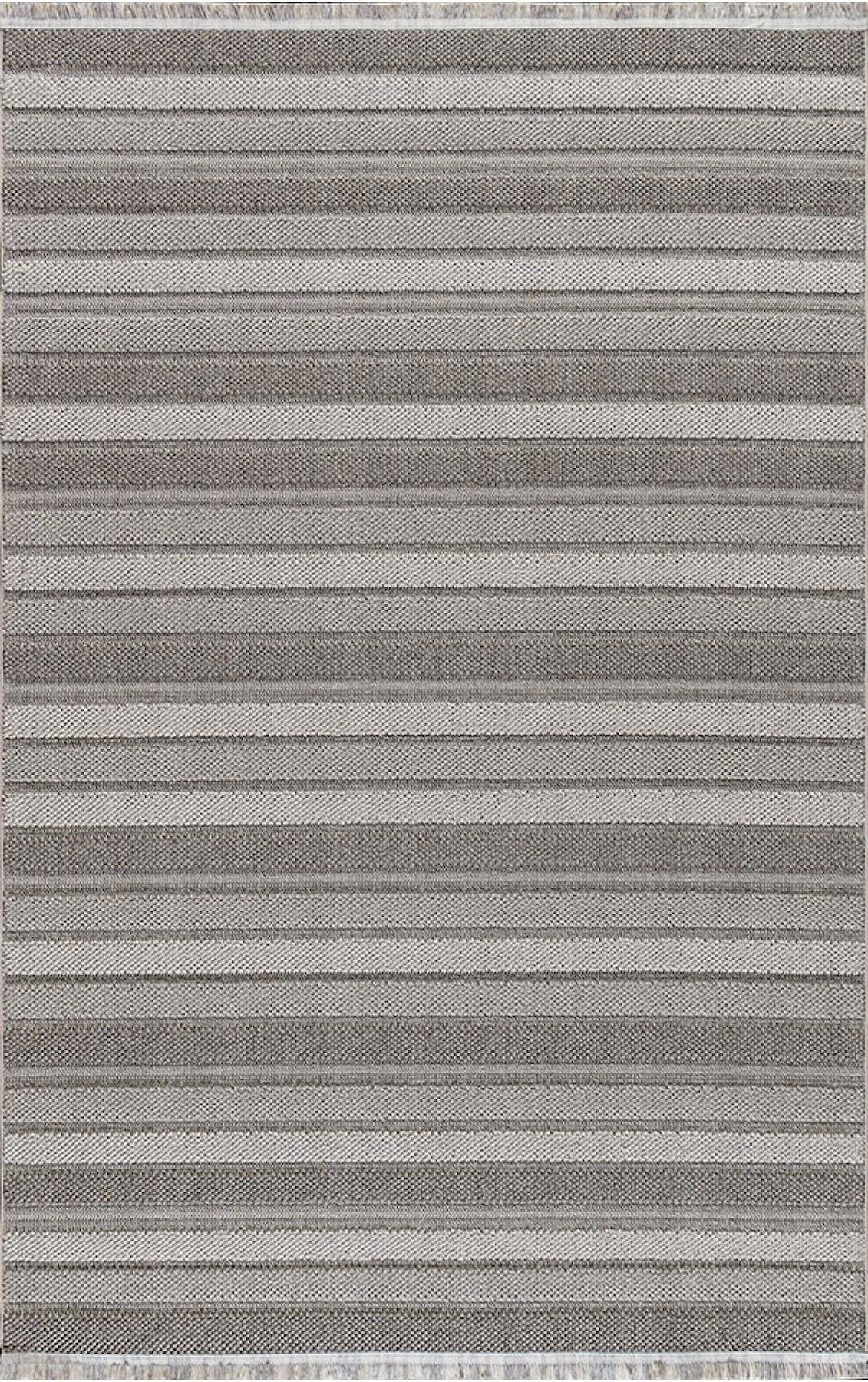 Padişah Riva 60588 Bej 6 mm Polyester Toz Tutmaz İnce Kaymaz Dikdörtgen Makine Dokuma Salon Halısı 120x160 cm