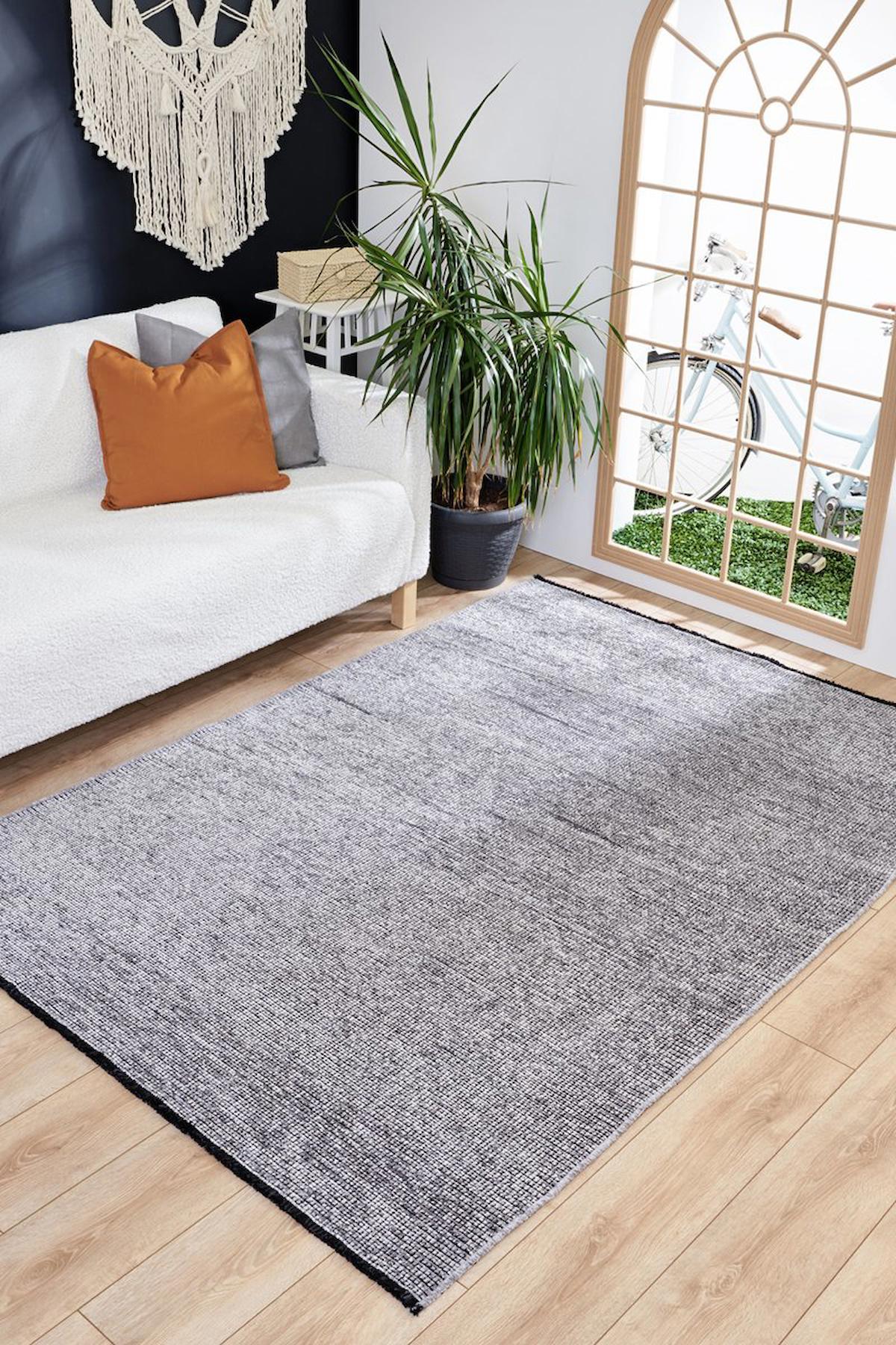 Apex Zenith Krem Pamuk Yıkanabilir İnce Kaymaz Jüt Taban Dikdörtgen Makine Dokuma Salon Halısı 100x300 cm