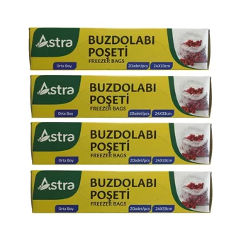 Astra Orta Buz Dolabı Poşeti 80 Adet