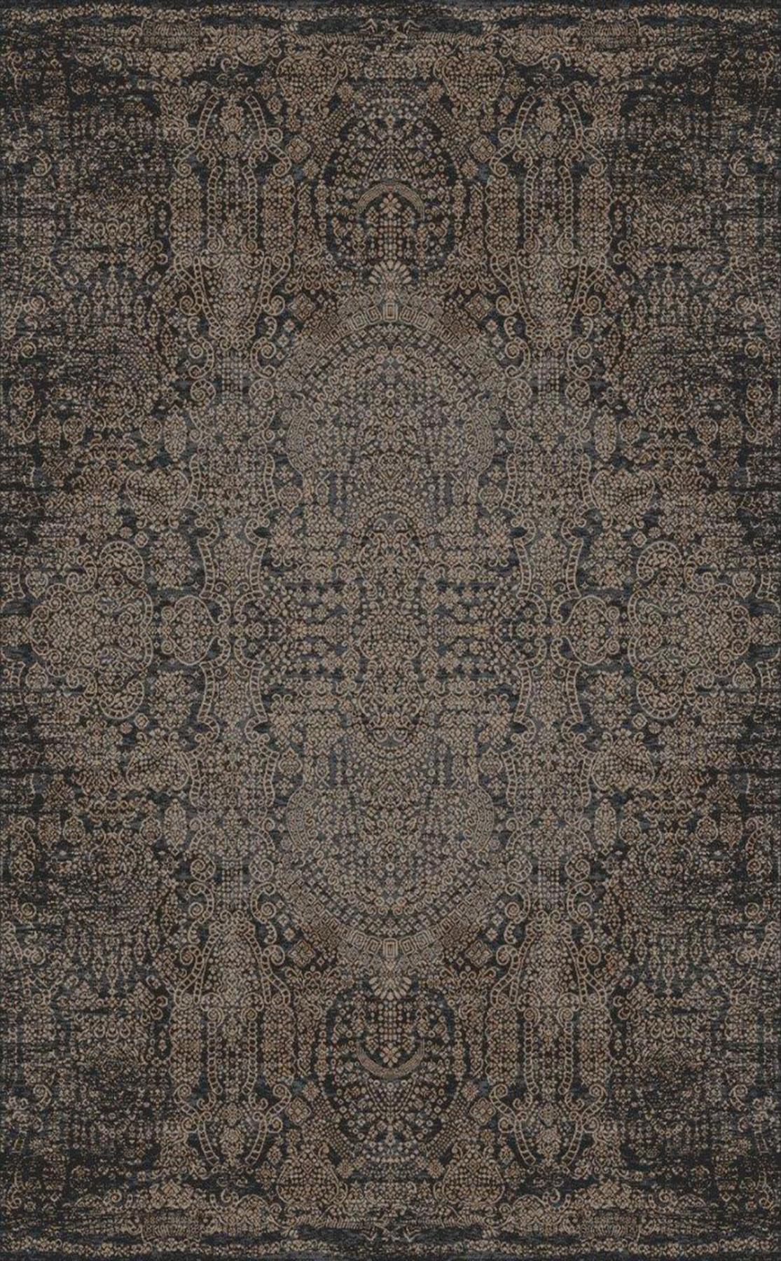Eko Halı Cordoba DB04 Antrasit - Vizon 10 mm Akrilik Silinebilir Yıkanabilir Orta Kaymaz Dikdörtgen Makine Dokuma Salon Halısı 140x200 cm