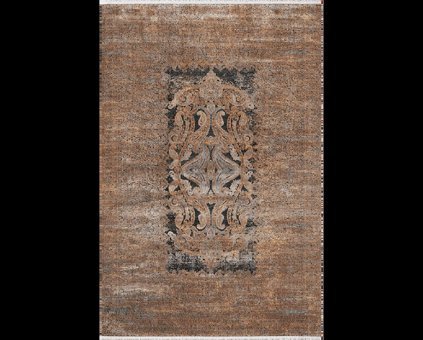 Royal Halı Babil BX17B Kahverengi 8 mm Akrilik Toz Tutmaz Yıkanabilir Kalın Kaymaz Lateks Taban Dikdörtgen Makine Dokuma Salon Halısı 80x150 cm