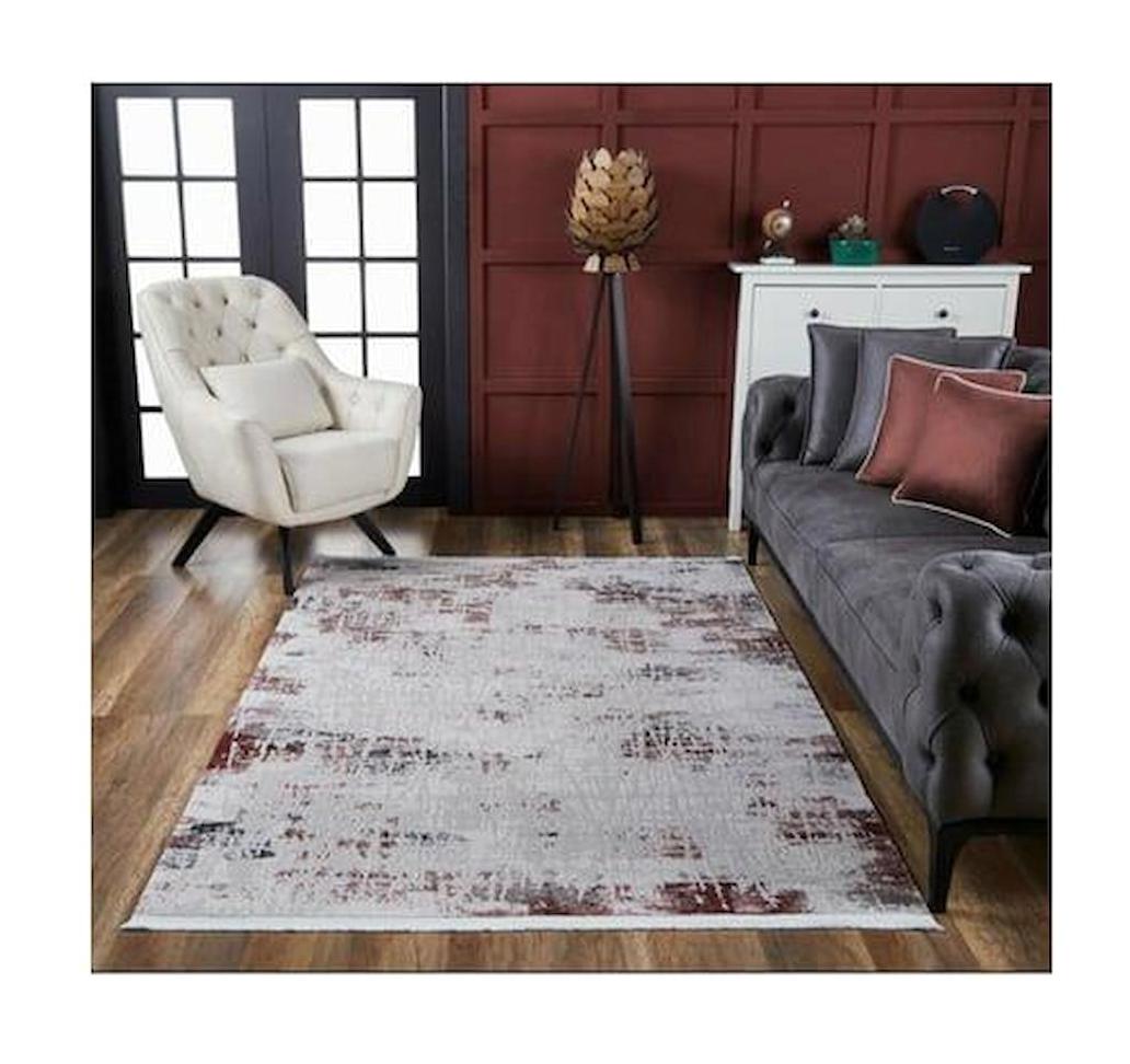 Gümüşsuyu Legro 11542 Çok Renkli 6 mm Akrilik Antibakteriyel Yıkanabilir İnce Kaymaz Dikdörtgen Makine Dokuma Salon Halısı 200x300 cm