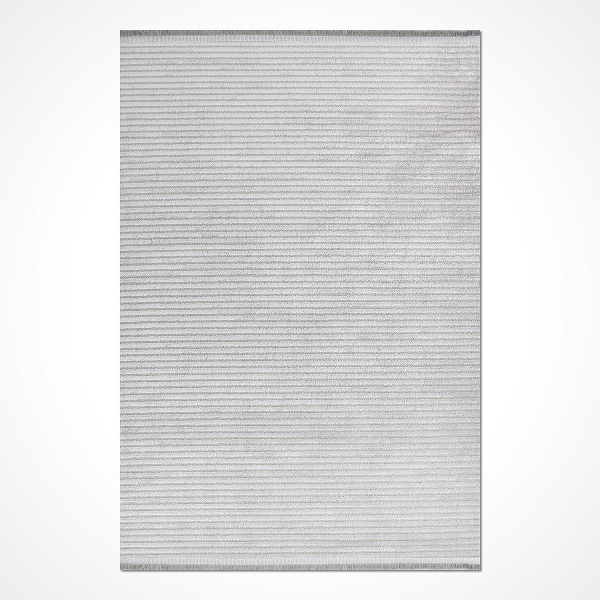 Dekozer Gri 8 mm Akrilik Toz Tutmaz Yıkanabilir İnce Kaymaz Pamuk Taban Dikdörtgen Makine Dokuma Salon Halısı 80x200 cm