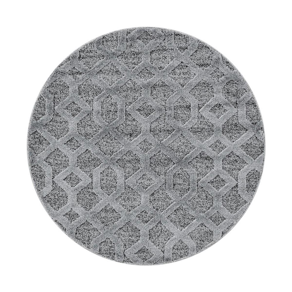 Carpettex Gri 20 mm Polipropilen Antialerjenik Yıkanabilir Kalın Kaymaz Taban Geometrik Dikdörtgen Makine Dokuma Antre-Salon-Yatak Odası Halısı 200x300 cm