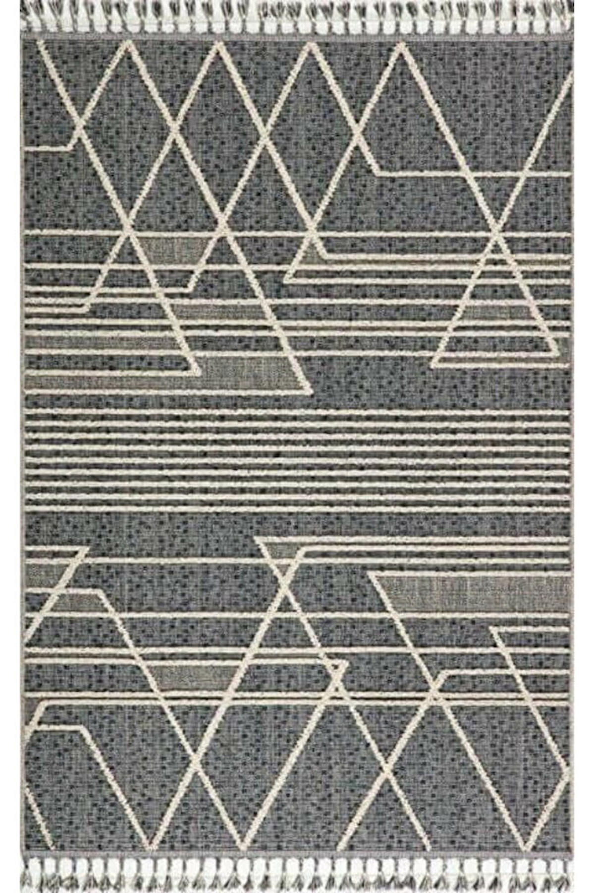 Gümüşsuyu Deco Delta 12143 Çok Renkli 6 mm Viskon Toz Tutmaz Yıkanabilir İnce Kaymaz Dikdörtgen Makine Dokuma Salon Halısı 200x300 cm