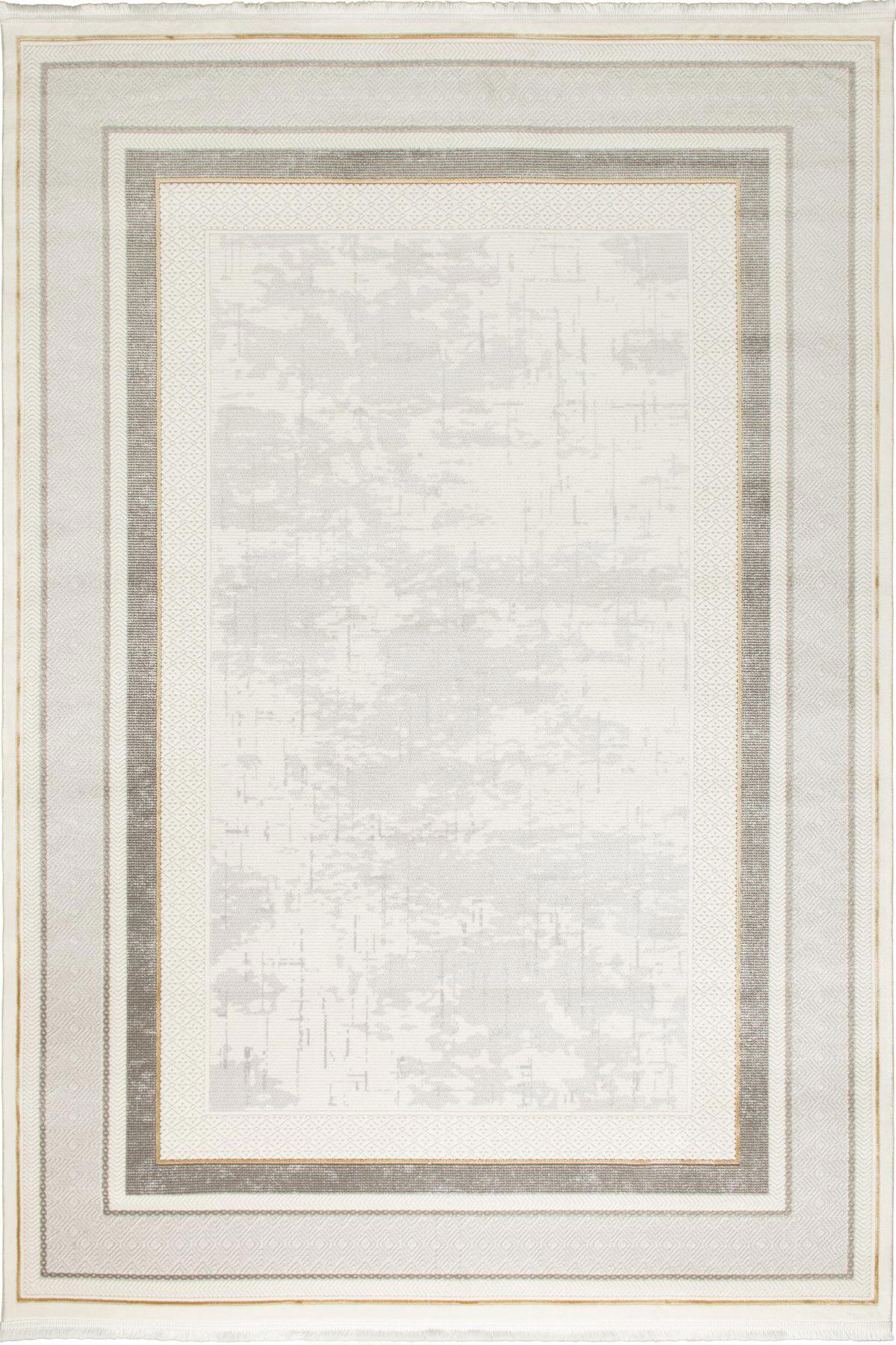 La Boutique Galata GT02 Krem 12 mm Akrilik Toz tutmaz Yıkanabilir İnce Kaymaz Dikdörtgen Makine Dokuma Salon Halısı 140x200 cm