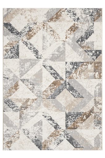 Alpina Home Echo Krem 7 mm Polyester Yıkanabilir İnce Kaymaz Jüt Taban Dikdörtgen Makine Dokuma Salon Halısı 120x200 cm