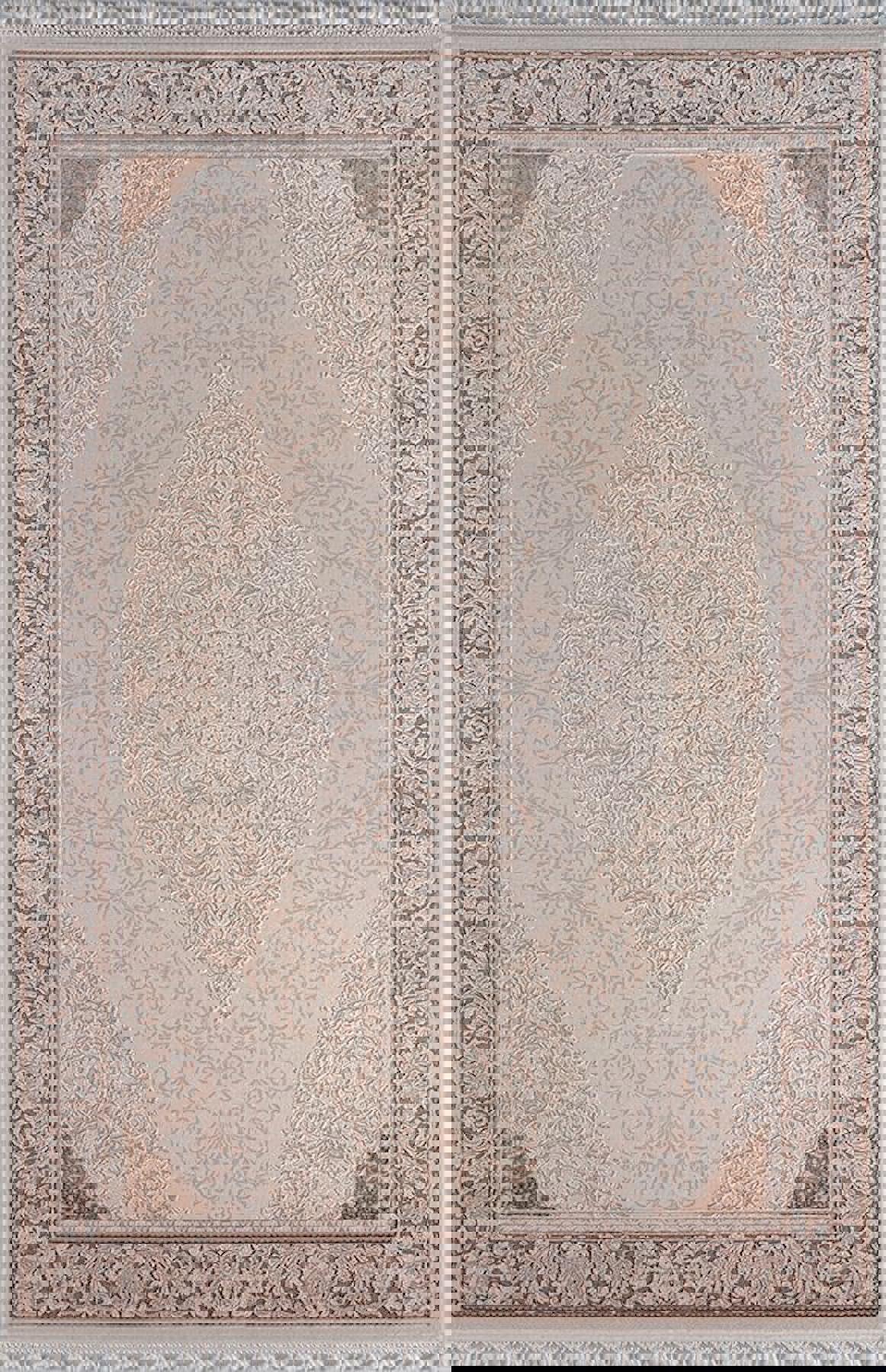 Sanat Halı Delüks 6979 Krem 7 mm Akrilik Yıkanabilir Kalın Kaymaz Lateks Taban Dikdörtgen Makine Dokuma Salon Halısı 140x200 cm
