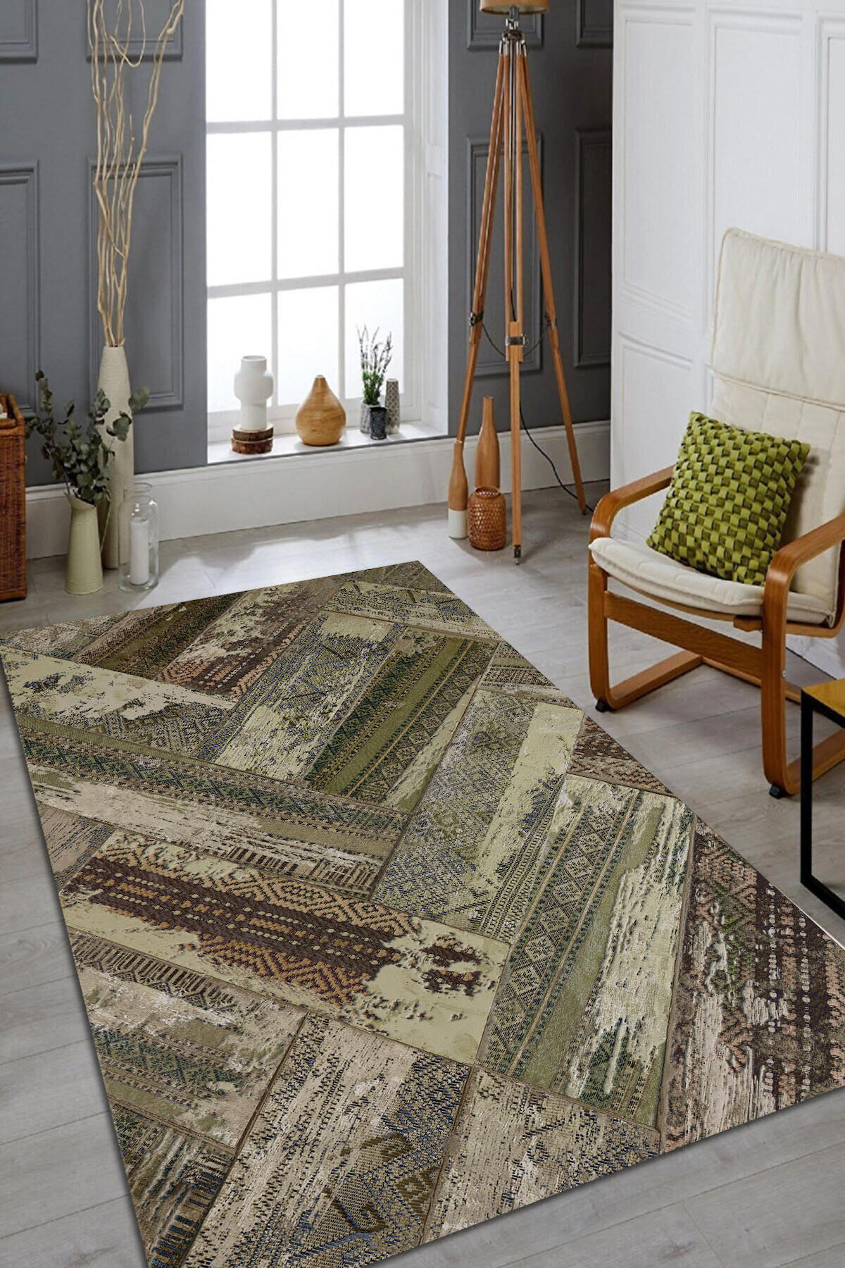 İlyaki Home Bailee Krem 0.5 mm Pamuk Yıkanabilir İnce Kaymaz Jüt Taban Dikdörtgen Makine Dokuma Salon Halısı 100x200 cm