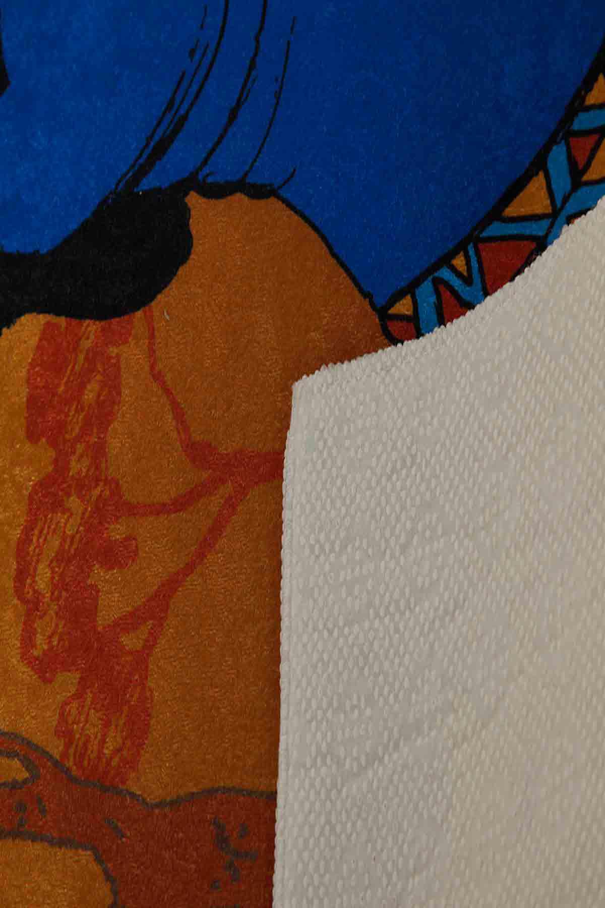 Homefesto Krem 5 mm Polyester Leke Tutmaz Yıkanabilir İnce Kaymaz Taban Figürlü Dikdörtgen Makine Dokuma Salon Halısı 240x340 cm