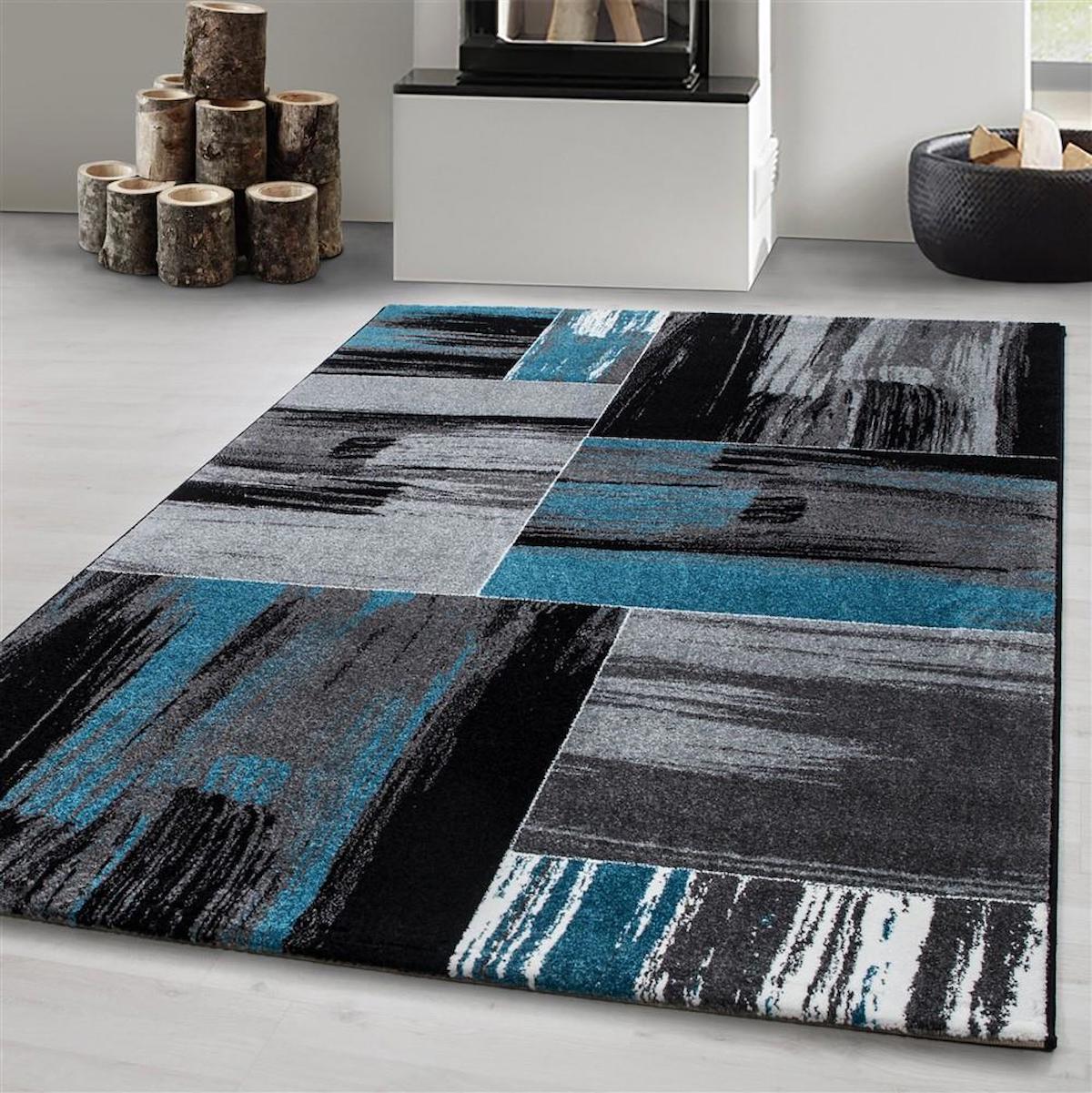 Red Halı Mavi 13 mm Polipropilen Antibakteriyel Yıkanabilir İnce Kaymaz Şönil Taban Dikdörtgen Makine Dokuma Salon Halısı 100x300 cm