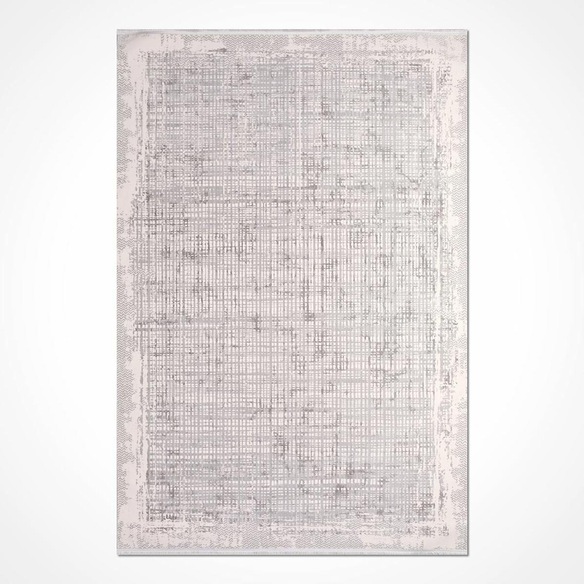 Crea Halı Silver 16555 Krem 6 mm Polyester Toz Tutmaz Yıkanabilir İnce Dikdörtgen Makine Dokuma Salon Halısı 200x300 cm