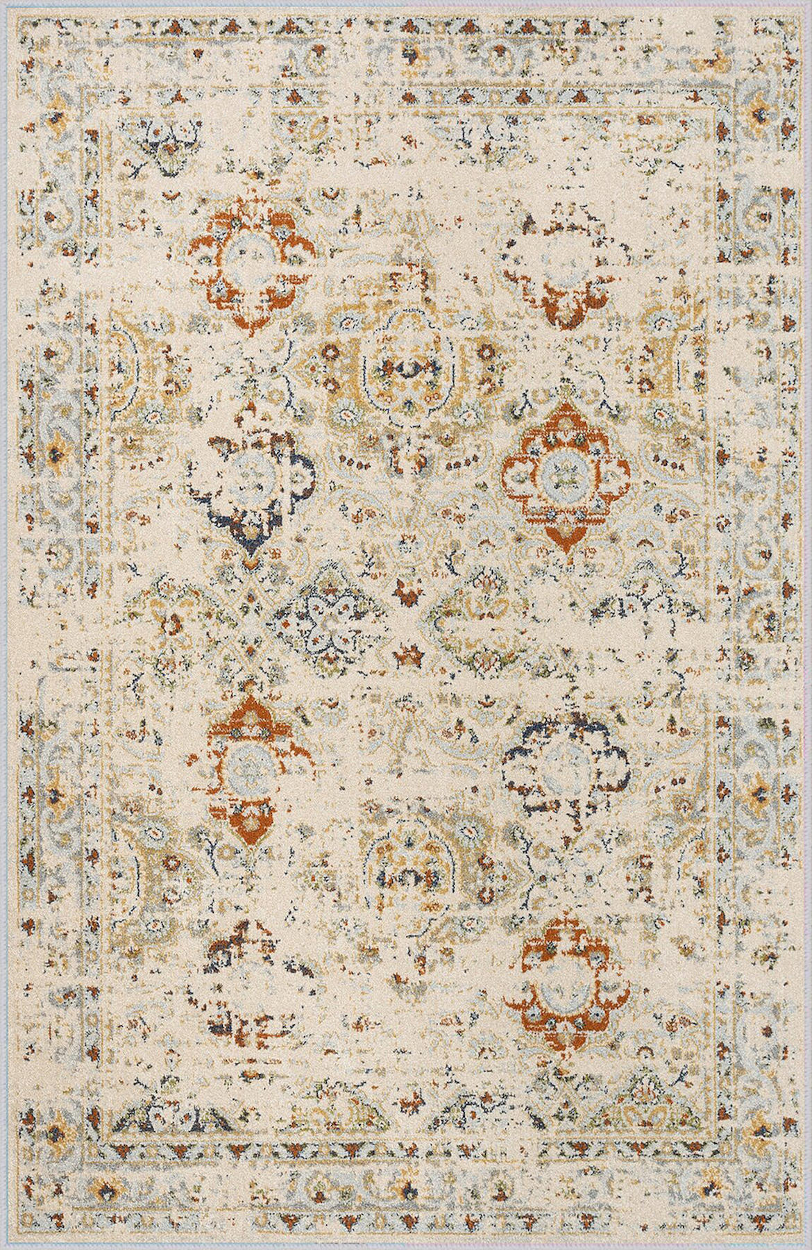 Rovigo Home RVG1012 Krem 8 mm Polyester Antibakteriyel-Leke Tutmaz-Toz Tutmaz Yıkanabilir İnce Kaymaz Dot Taban Dikdörtgen Makine Dokuma Salon Halısı 100x300 cm