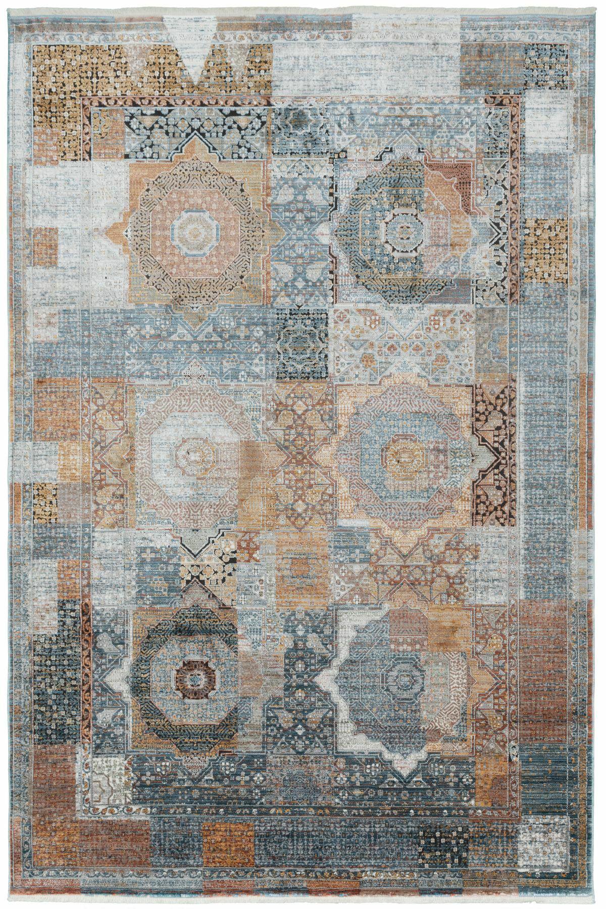 La Boutique Omega OG01 Krem 14 mm Viskon Toz tutmaz Yıkanabilir İnce Kaymaz Dikdörtgen Makine Dokuma Salon Halısı 200x200 cm