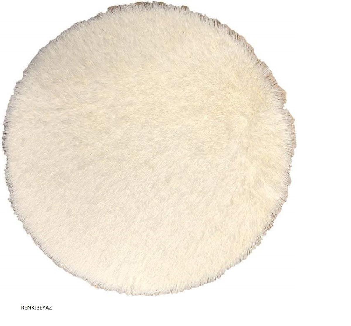 Doğuş Peluş Halı Krem Polyester Yıkanabilir Kalın Kaymaz Taban Yuvarlak Makine Dokuma Antre-Çocuk Odası-Salon-Yatak Odası Halısı 160x230 cm