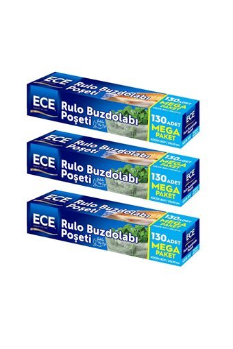 Ece Küçük Buz Dolabı Poşeti 3x130 Adet