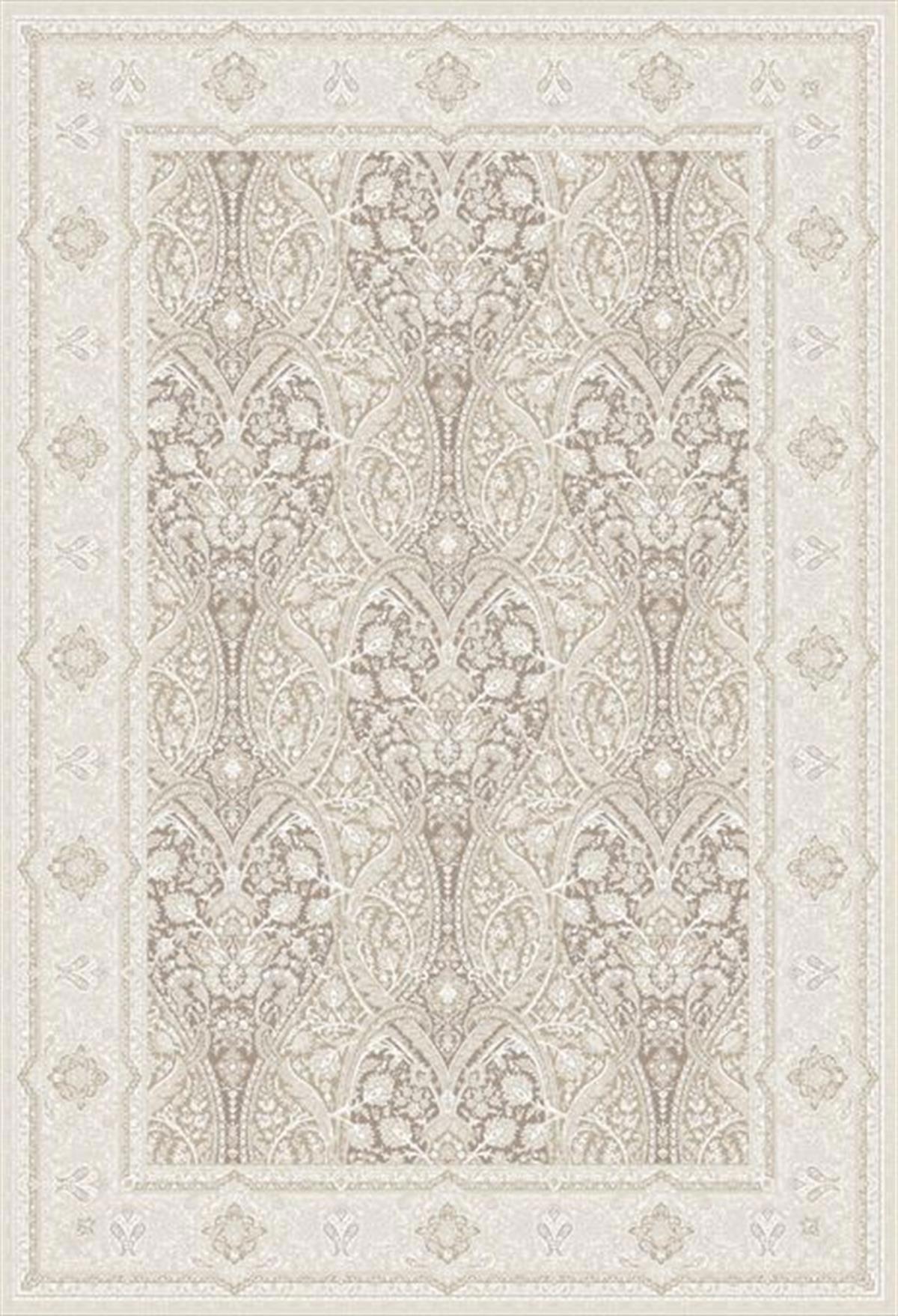 Elexsus Sumatra 3432 Krem 8 mm Viskon Silinebilir Yıkanabilir Orta Kaymaz Dikdörtgen Makine Dokuma Oturma Odası-Salon Halısı 160x230 cm
