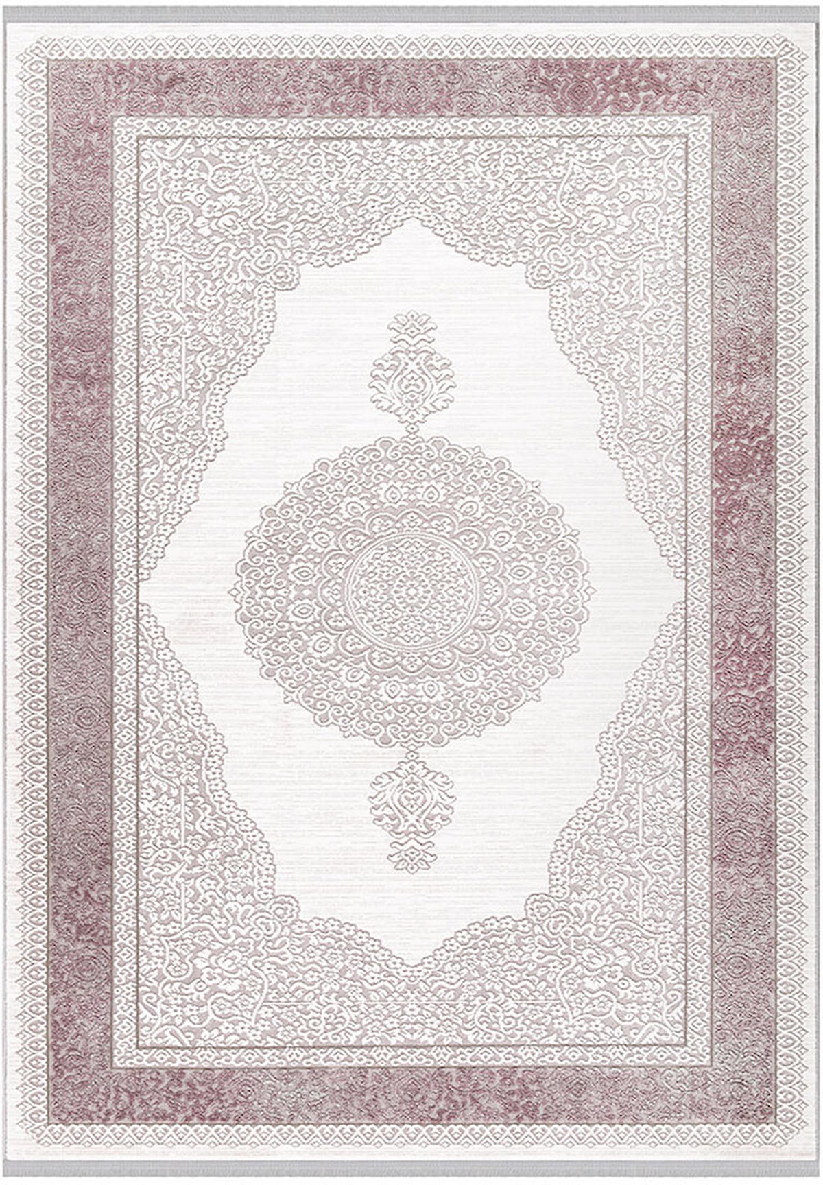 İpek Home Anisa 15525 Krem 10 mm Akrilik Toz Tutmaz Yıkanabilir Orta Kaymaz Jüt Taban Dikdörtgen Makine Dokuma Antre-Çocuk Odası-Salon-Yatak Odası Halısı 80x150 cm