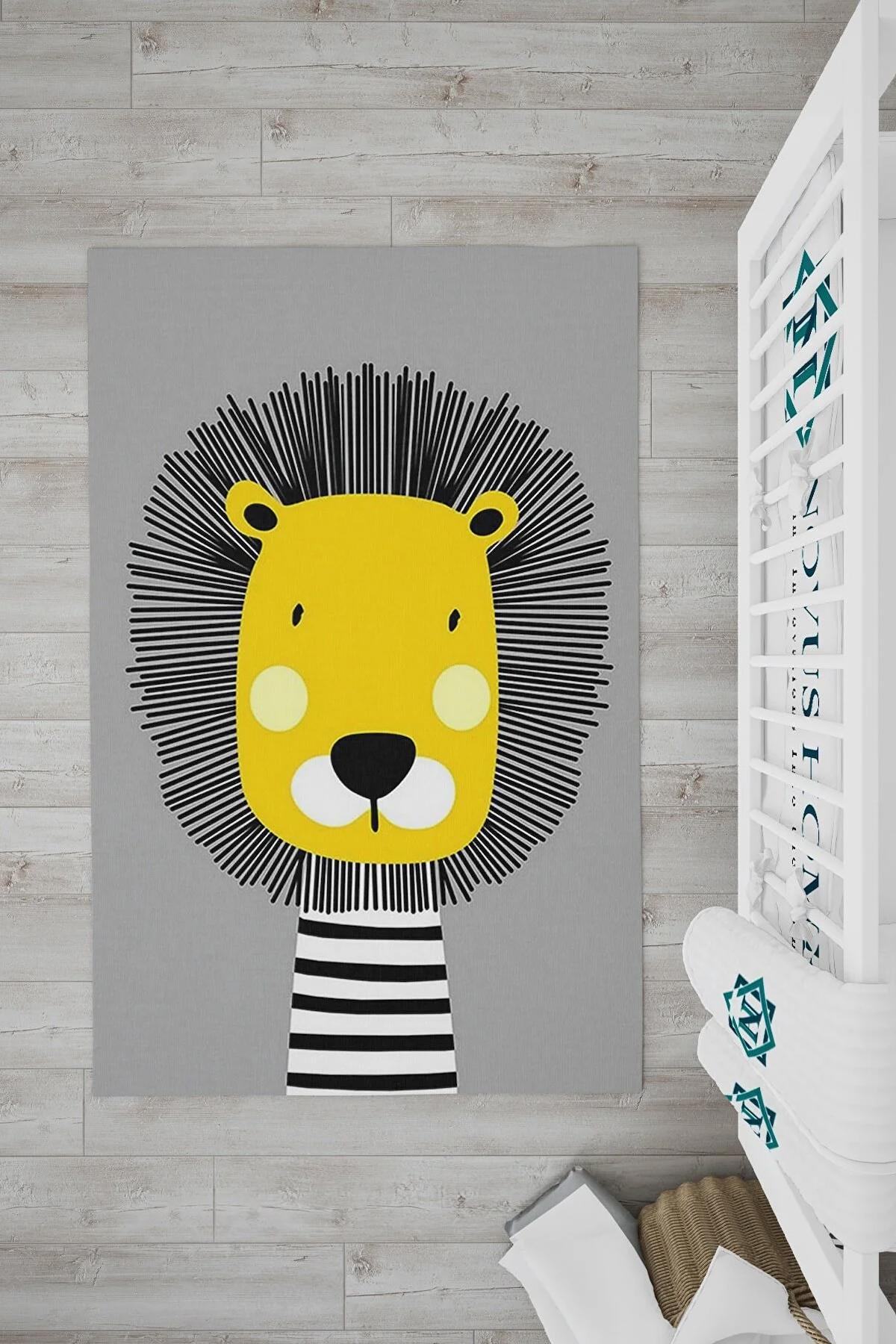 Novus Home Verona Serisi Krem 6 mm Polyester Antibakteriyel-Toz Tutmaz-Yalıtıma Yardımcı Yıkanabilir İnce Kaymaz Taban Dikdörtgen Makine Dokuma Çocuk Odası Halısı 80x150 cm