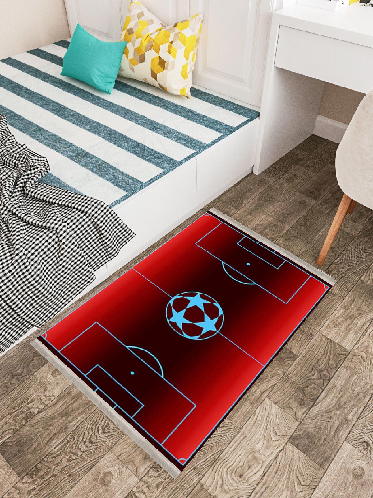 Enbe Collection E-CK10017C Krem 5 mm Pamuk Antibakteriyel Yıkanabilir Orta Kaymaz Dot Taban Dikdörtgen Makine Dokuma Çocuk Odası Halısı 80x150 cm