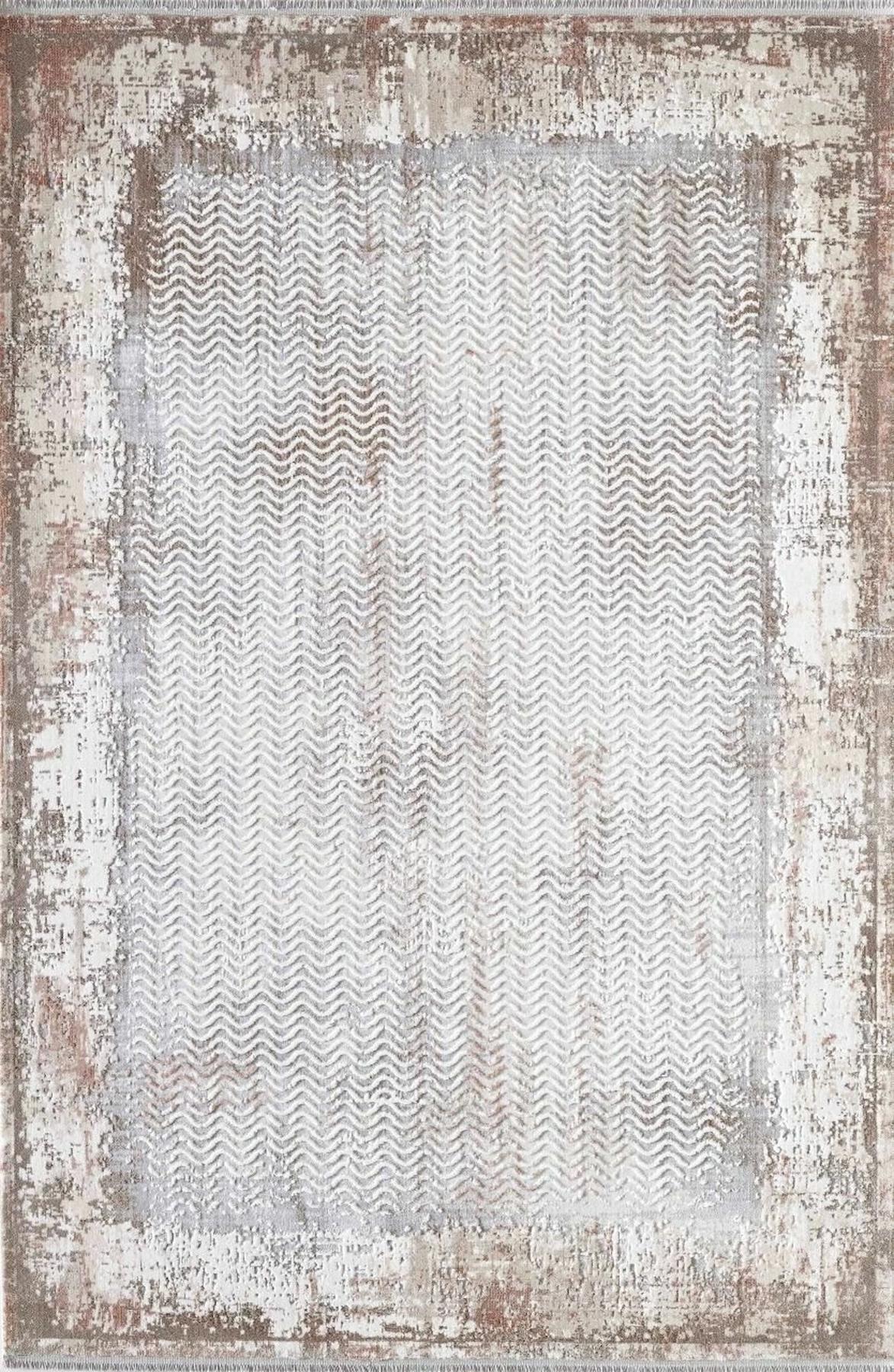 Artemis Halı Dior 5857B Krem 11 mm Akrilik Yıkanabilir İnce Kaymaz Jüt Taban Dikdörtgen Makine Dokuma Salon Halısı 80x150 cm