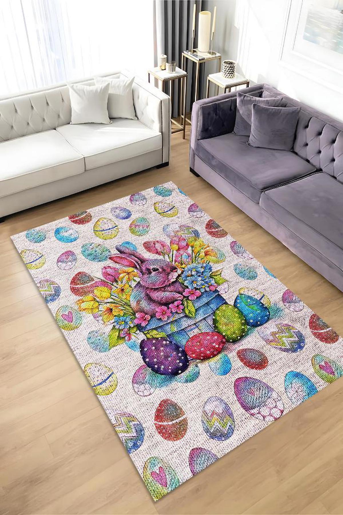 Homshtag Krem 4 mm Pamuk Antistatik Yıkanabilir İnce Kaymaz Dikdörtgen Makine Dokuma Çocuk Odası Halısı 195x290 cm