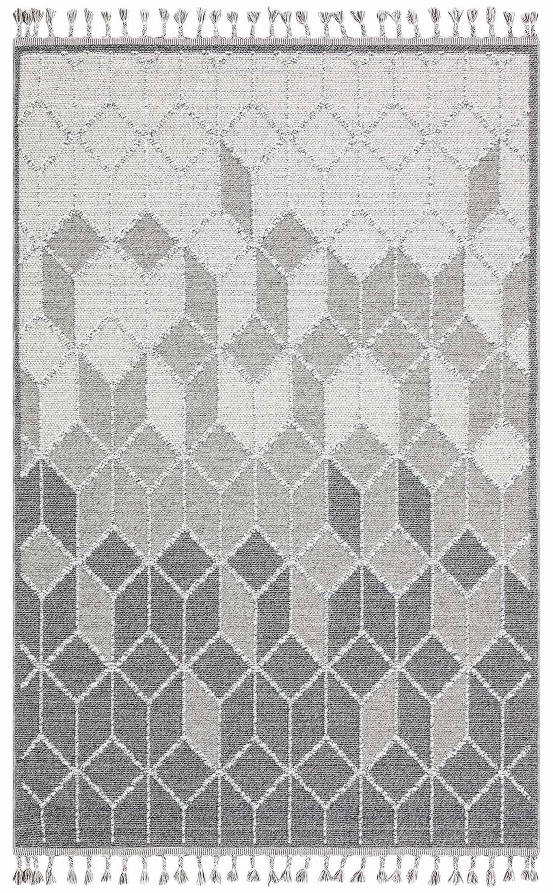 Eko Halı Soho SH03 Gri 6-12 mm Polyester Silinebilir Yıkanabilir Orta Kaymaz Dikdörtgen Makine Dokuma Oturma Odası-Salon Halısı 120x180 cm