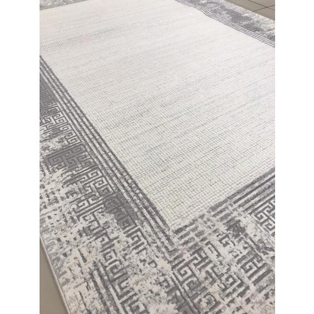 Merinos Rodin 60894 Bej-Gri 10 mm Akrilik Toz Tutmaz Yıkanabilir Kalın Kaymaz Dikdörtgen Makine Dokuma Salon Halısı 80x100 cm
