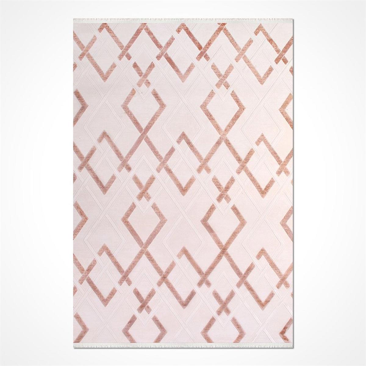 Crea Halı Royal 14901K Bej-Krem 11 mm Akrilik Toz Tutmaz Yıkanabilir Orta Pamuk Taban Dikdörtgen Makine Dokuma Salon Halısı 120x200 cm