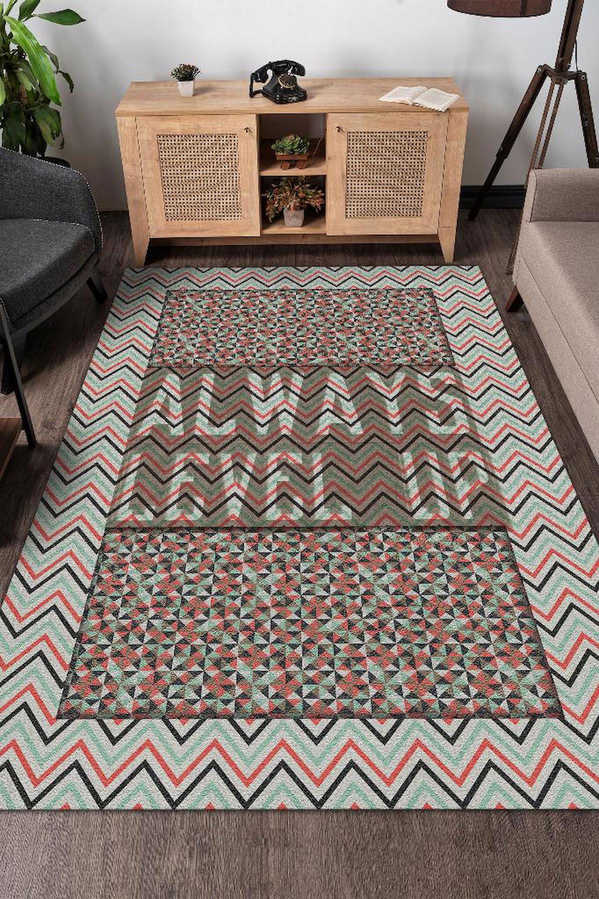 Homshtag Her Zaman İleri Krem 4 mm Pamuk Antistatik Yıkanabilir İnce Kaymaz Dikdörtgen Makine Dokuma Salon Halısı 200x300 cm