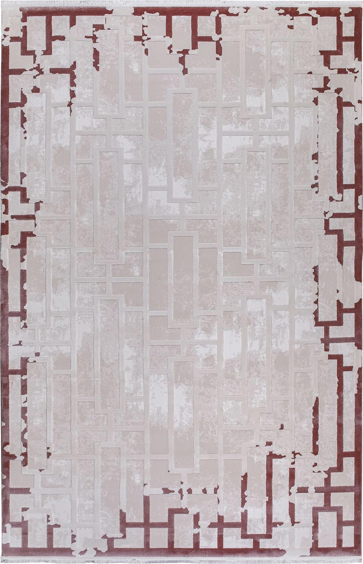 Kreasyon Halı Elkenz 7563 Krem 12 mm Akrilik Yıkanabilir Kalın Pamuk Taban Dikdörtgen Makine Dokuma Salon Halısı 150x233 cm