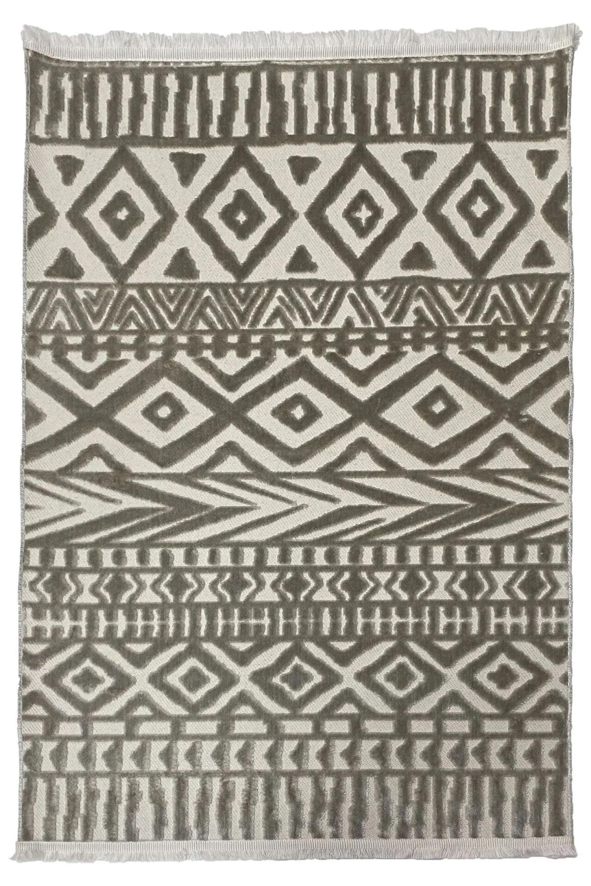Prizma Home Moderno Çok Renkli Pamuk Antibakteriyel Yıkanabilir Kalın Kaymaz Taban Dikdörtgen Makine Dokuma Yatak Odası Halısı 180x250 cm