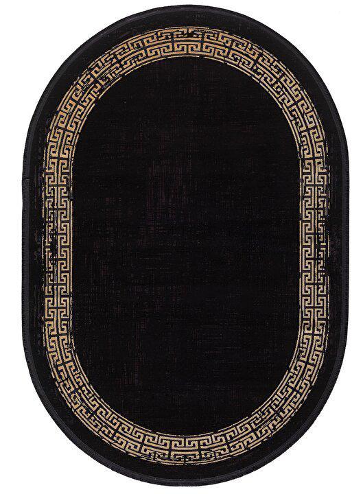 Gümüşsuyu 11298 Çok Renkli 6 mm Viskon Antialerjenik Yıkanabilir Orta Oval Makine Dokuma Salon Halısı 80x500 cm