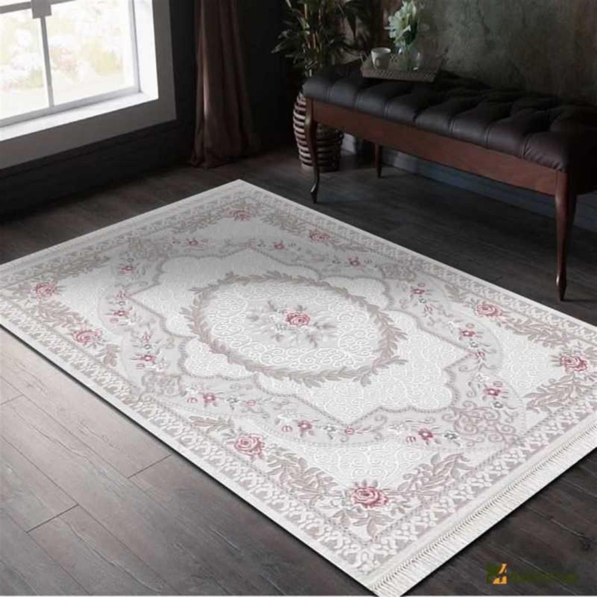 Efsane Halı Ihlara HR005060 Vizon 11 mm Akrilik Silinebilir Yıkanabilir Orta Kaymaz Dikdörtgen Makine Dokuma Oturma Odası Halısı 180x180 cm