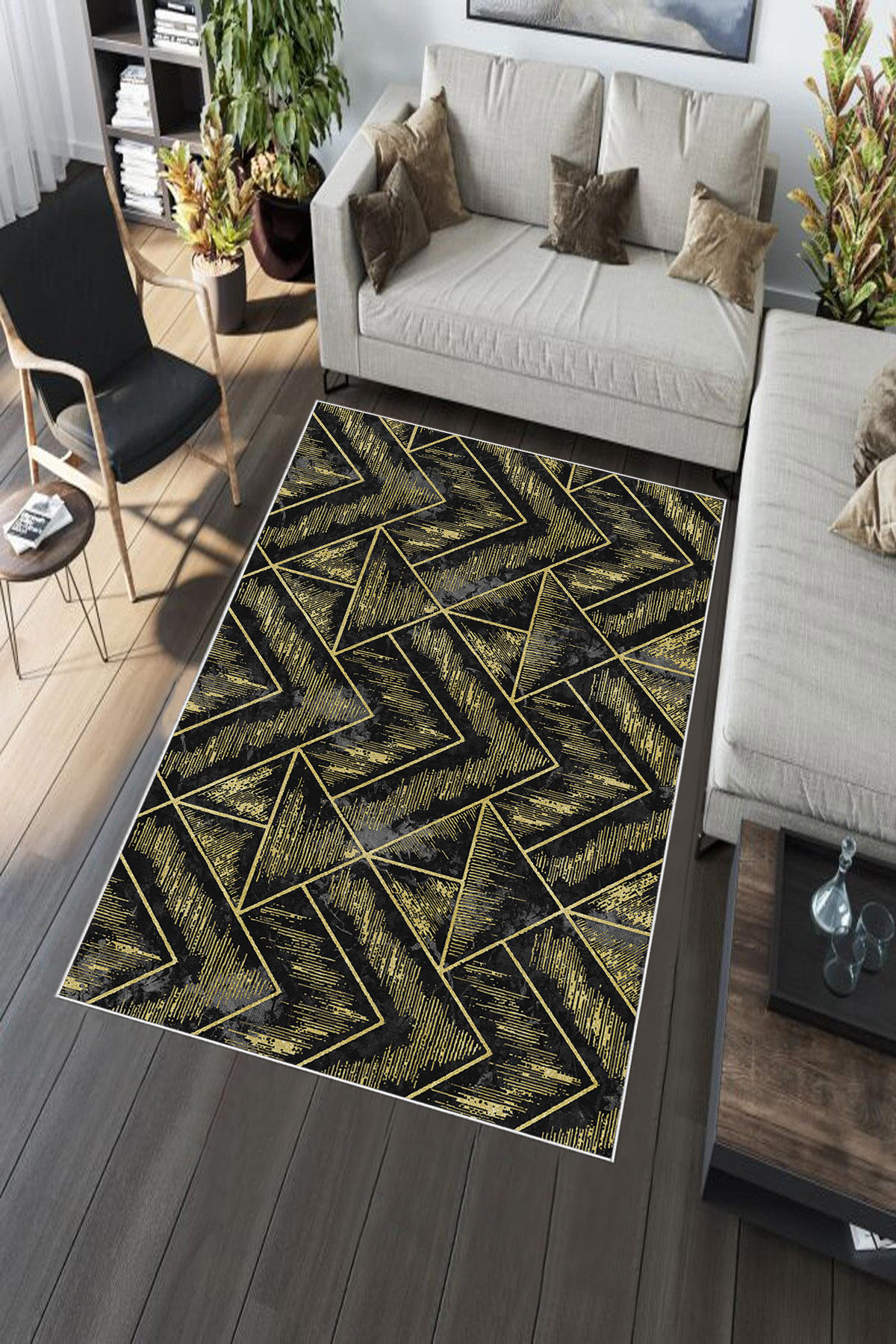 Aldora Çok Renkli 0.8 mm Polipropilen Yıkanabilir Orta Kaymaz Deri Taban Dikdörtgen Makine Dokuma Salon Halısı 200x300 cm