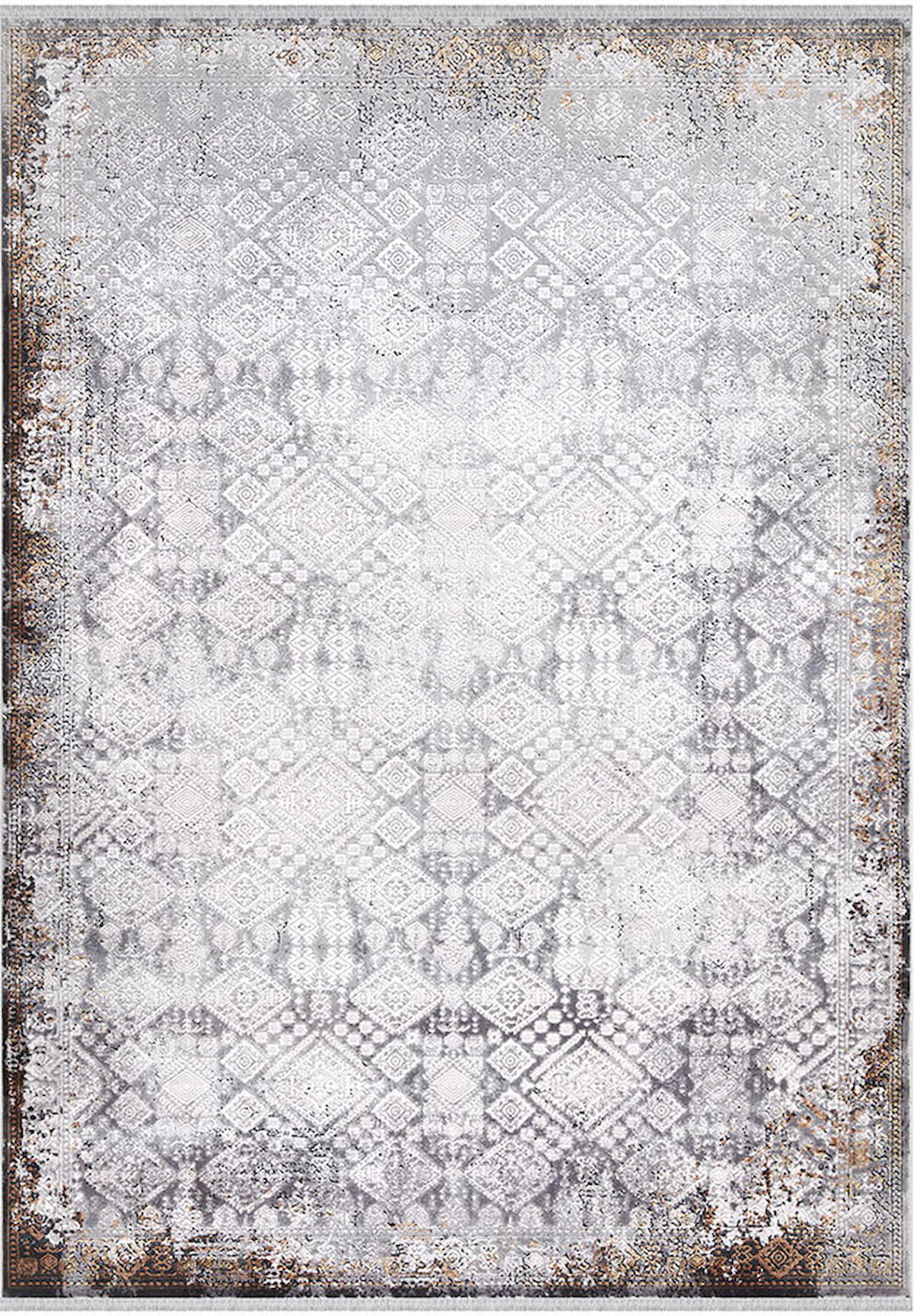 İpek Home Roxanne 17168 Krem 8 mm Akrilik Yıkanabilir İnce Kaymaz Pamuk Taban Dikdörtgen Makine Dokuma Antre-Çocuk Odası-Salon-Yatak Odası Halısı 150x233 cm