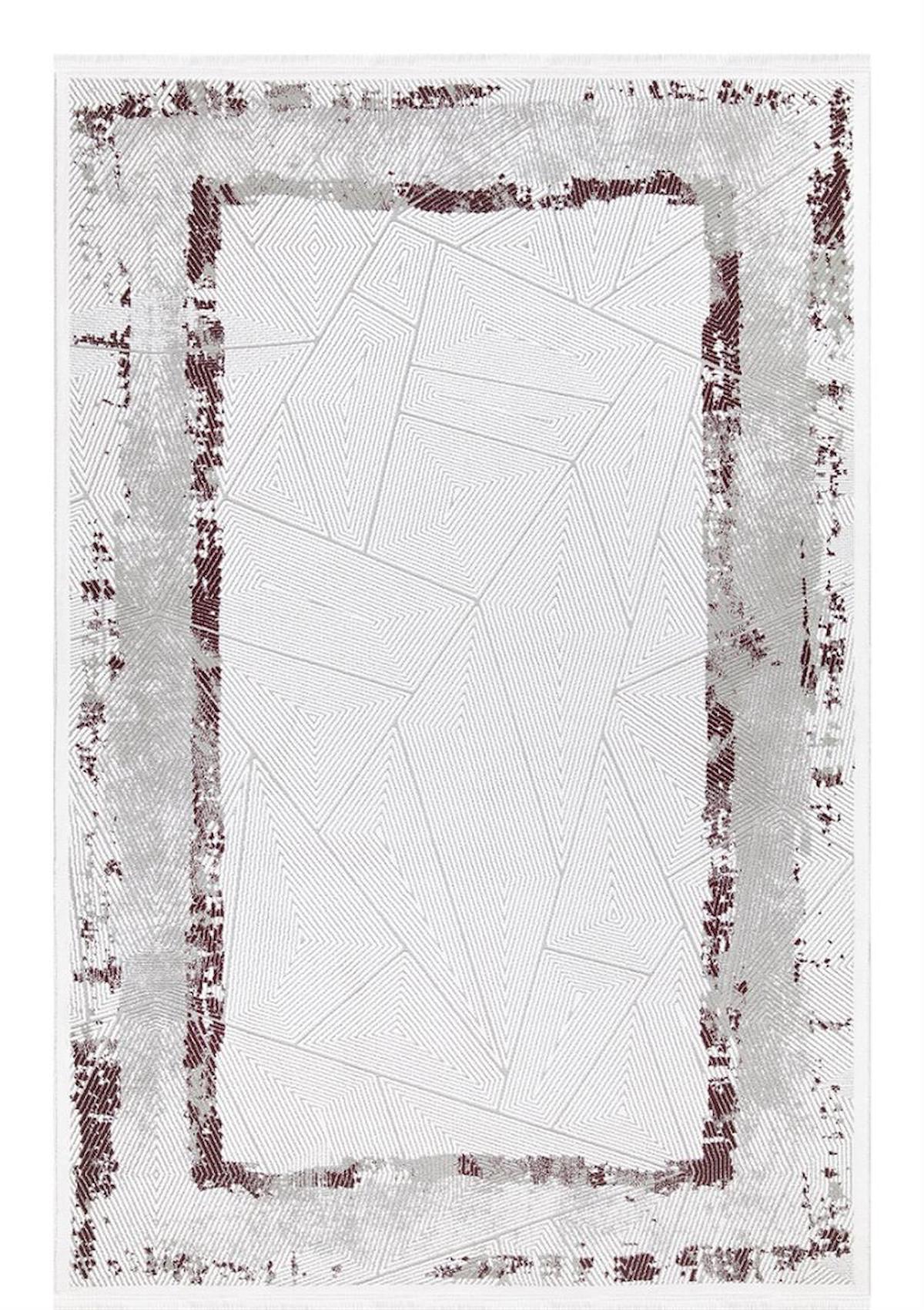 İpek Mekik Halı Gaspara 14856 Bordo 11 mm Akrilik Yıkanabilir Orta Kaymaz Pamuk Taban Dikdörtgen Makine Dokuma Antre-Çocuk Odası-Salon-Yatak Odası Halısı 80x150 cm