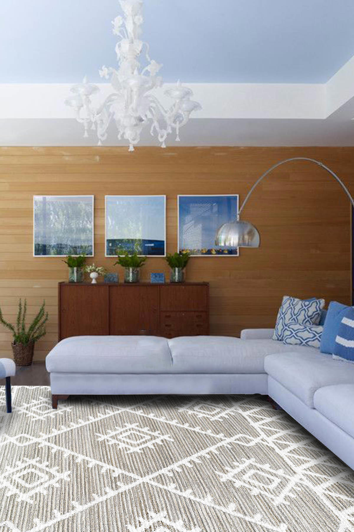 Aida Home Abre Krem 0.5 mm Pamuk Yıkanabilir İnce Kaymaz Jüt Taban Dikdörtgen Makine Dokuma Salon Halısı 160x275 cm