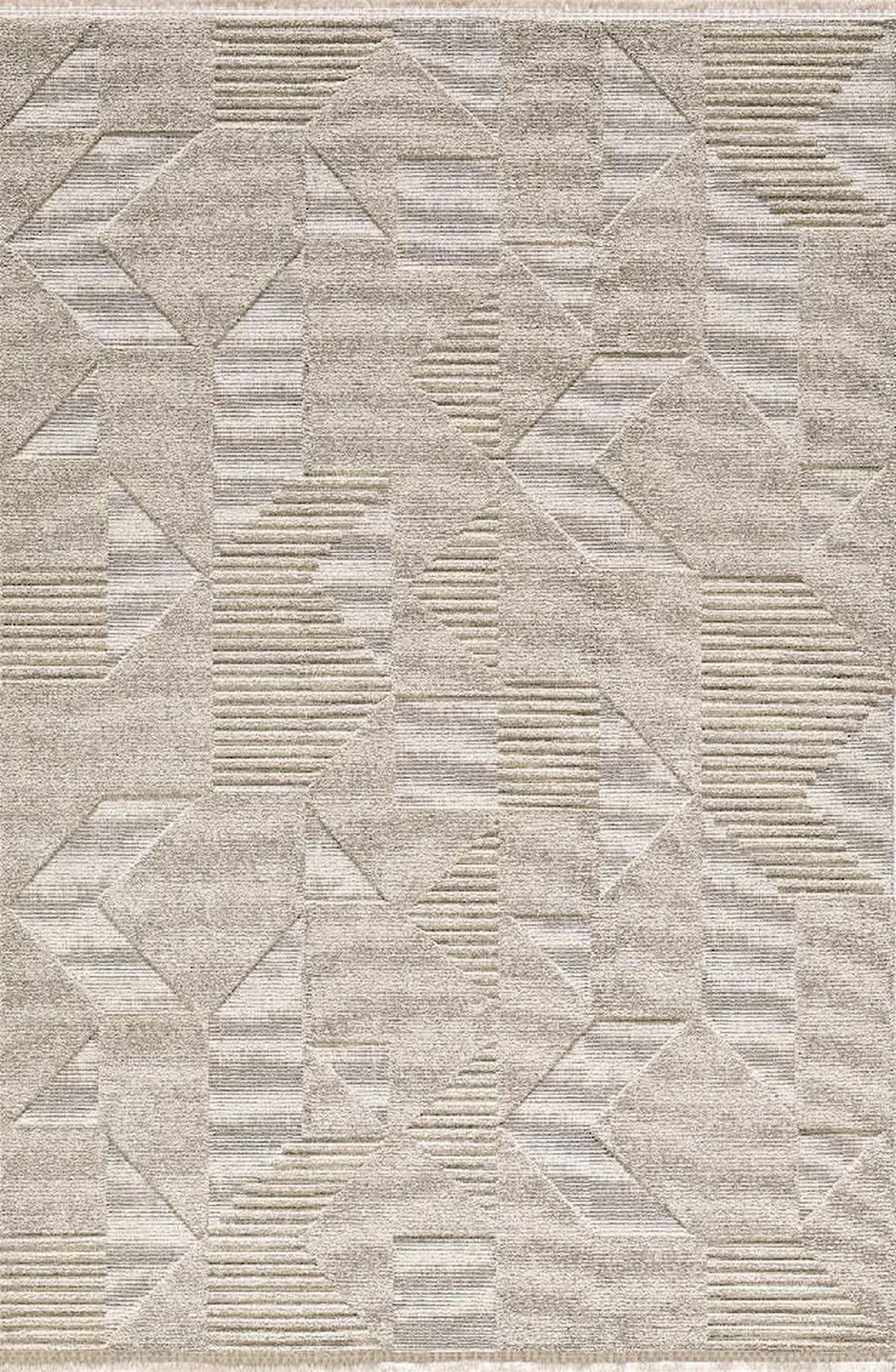 Pierre Cardin Quenta QZ02B Kahverengi 0.8 mm Akrilik Antibakteriyel Yıkanabilir İnce Kaymaz Dikdörtgen Makine Dokuma Salon Halısı 240x340 cm