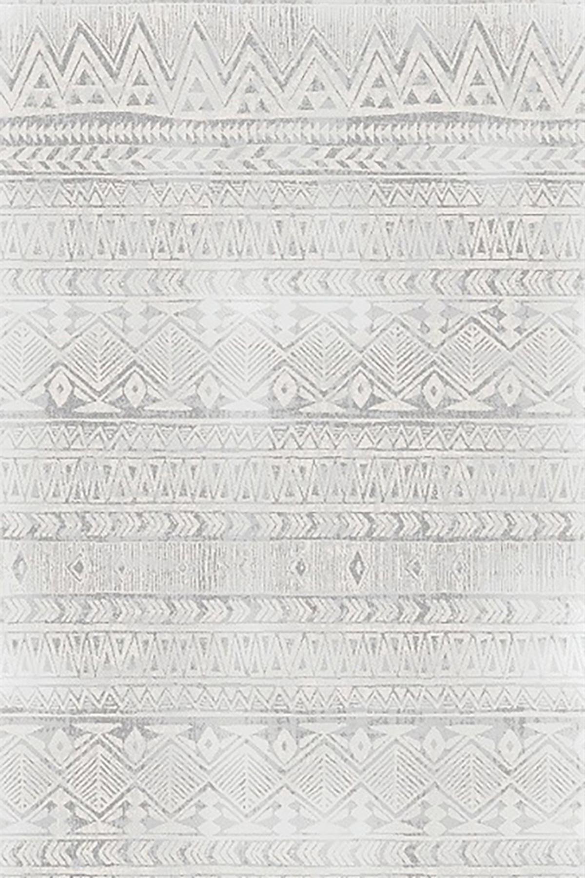 Kreasyon Halı Vavien 1370 Gri 8 mm Polyester Yıkanabilir Kalın Kaymaz Pamuk Taban Makine Dokuma Salon Halısı 200x300 cm